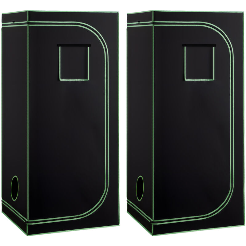 Mophorn Growzelt 80x80x180 cm, Pflanzenzelt mit 600D Mylar-Beschichtung, Indoor-Zuchtzelt mit Sichtfenster, Bodenwanne und Reißverschluss, geeignet