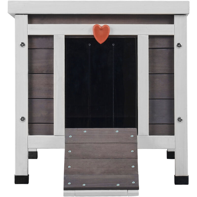 Mophorn Im Freien-Katzenhaus, wetterfest, wildes Katzenhaus für mehrere Katzen, hölzernes Im Freien-Katzen- und Kaninchenhaus mit PVC-Türklappen und