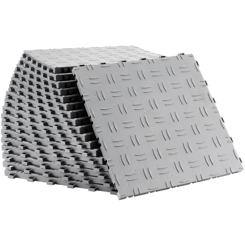 Mophorn - ineinander greifende Garagenbodenfliesen, 30,5 x 30,5 x 1,3 cm, 50er-Pack, rutschfest, doppelseitig, Bodenbelag für Garagen, Keller,