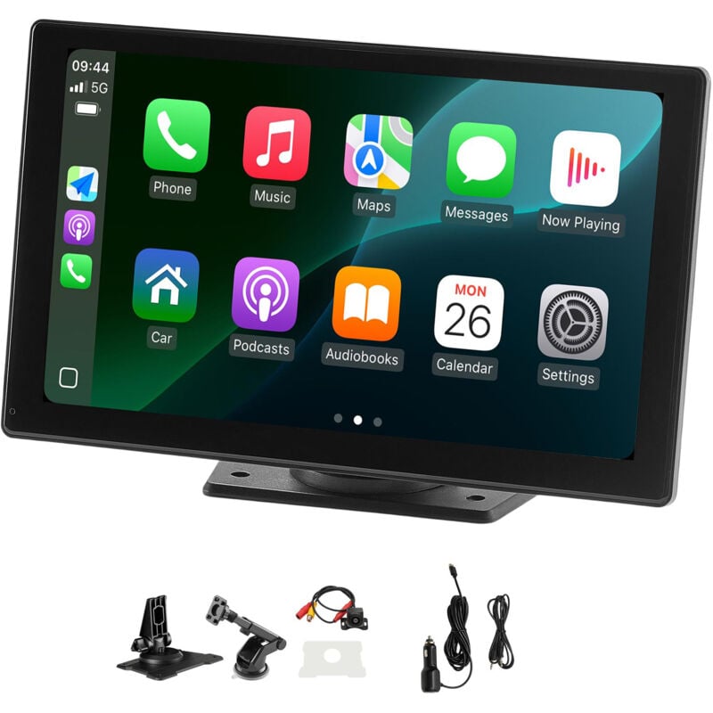 Mophorn Kabelloses Autoradio (228,6 mm) HD-Touchscreen mit vielseitigen Funktionen, kompatibel mit Apple CarPlay und Android Auto, Bildschirm mit