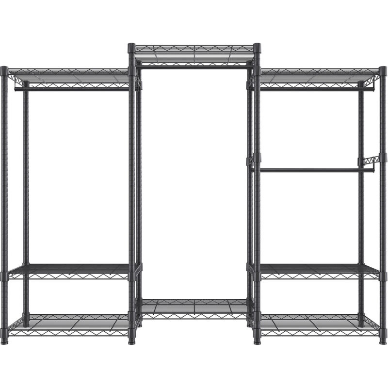 Mophorn - Kleiderständer mit 800 lbs Tragkraft,4 Kleiderstangen und 8 Ablageebenen,Rollbarer Kleiderständer.Verstellbarer,individuell anpassbarer