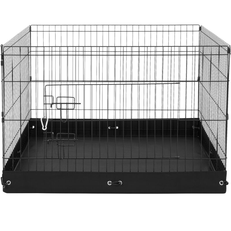 Laufstall für Hunde, 4 Stück, 61 x 91 cm, Metallplatten, faltbarer Laufstall für Haustiere, mit Tür und Bodenpolster aus Oxford-Gewebe, für Hunde,