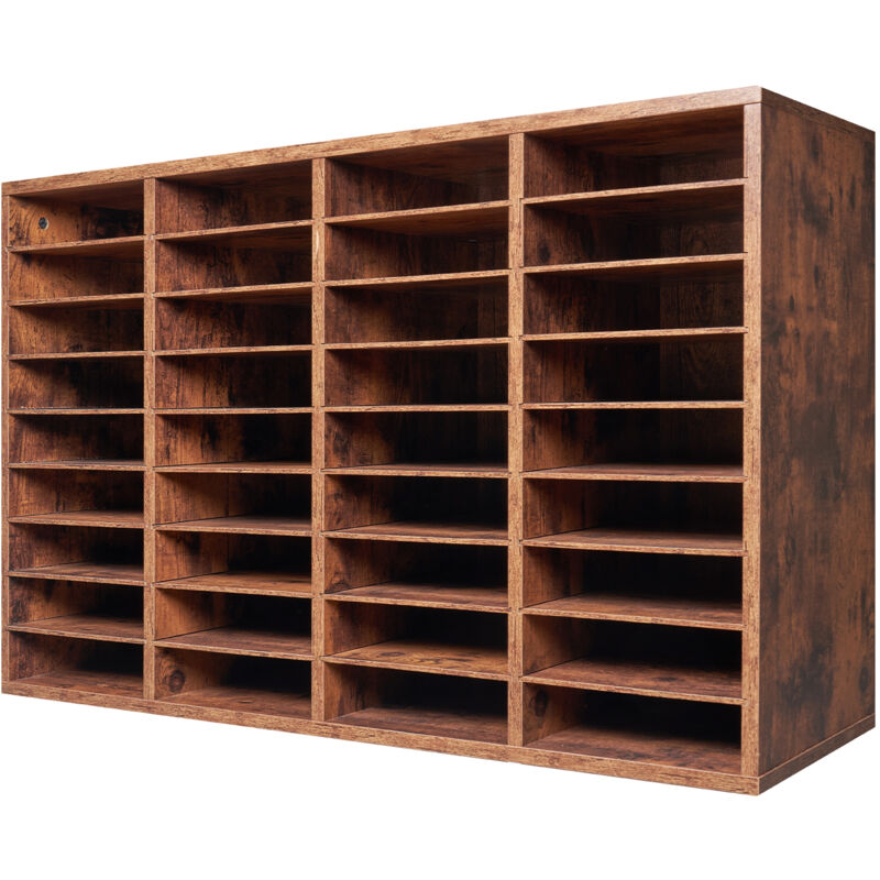 Mophorn Literatur-Organizer – Büro-Briefkasten mit 27 Fächern und herausnehmbaren Regalen. Briefkastensortierer aus Holz in Dunkelbraun für Büro,