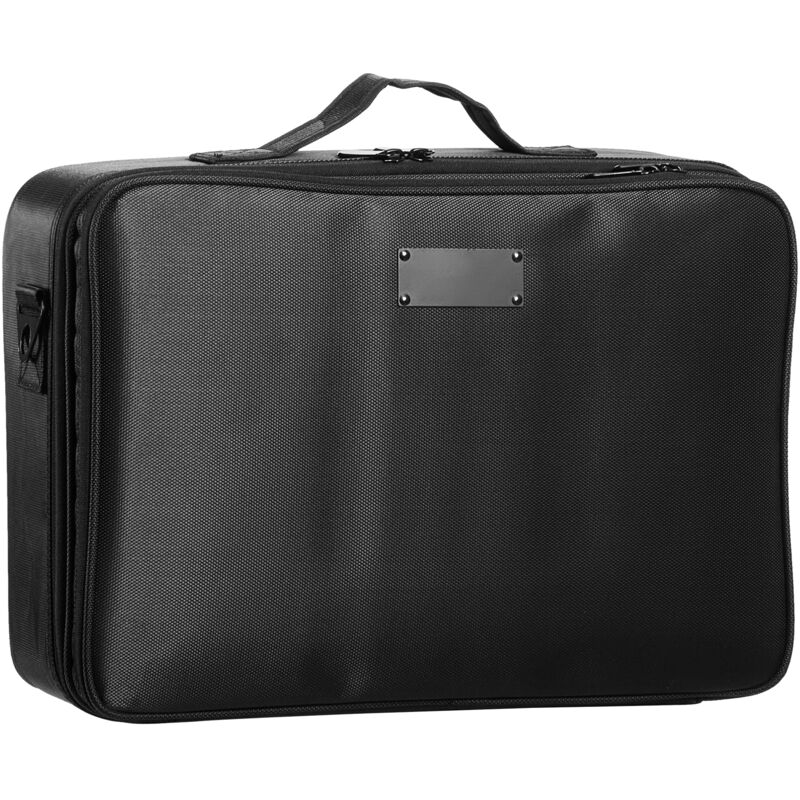 Mophorn - Makeup-Koffer, große Aufbewahrungsbox mit 3 Ebenen, wasserdichter Oxford-Make-up-Träger mit Griff und Riemen, robuste Make-up-Aufbewahrung