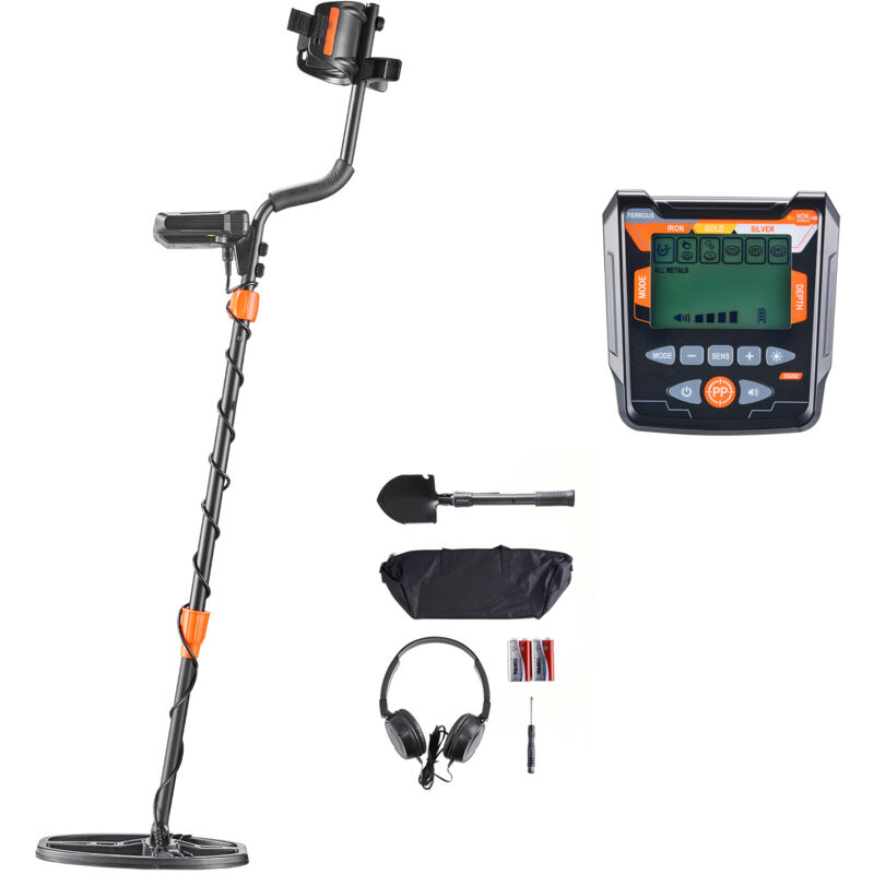 Mophorn Metalldetektor für Erwachsene 254 mm, Metallsuchgerät mit 5 Betriebsmodi, Präziser Golddetektor, Wasserdichte IP68-Suchspule mit Display,