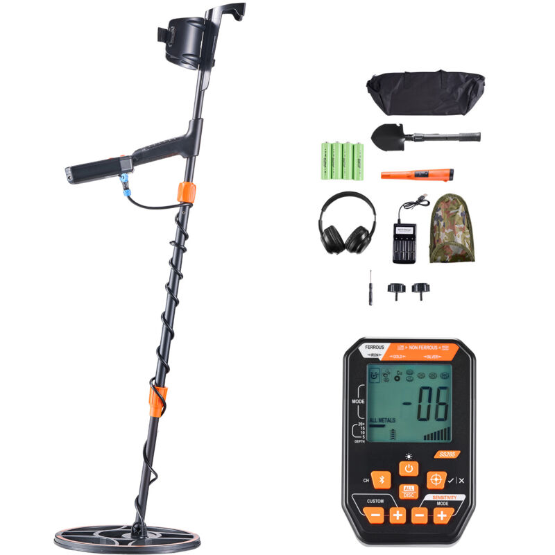 Mophorn Metalldetektor für Erwachsene 304,8 mm, professionelles mit 7 Modi, wasserdicht nach IP68, präziser mit Display, kabellosen Kopfhörern und