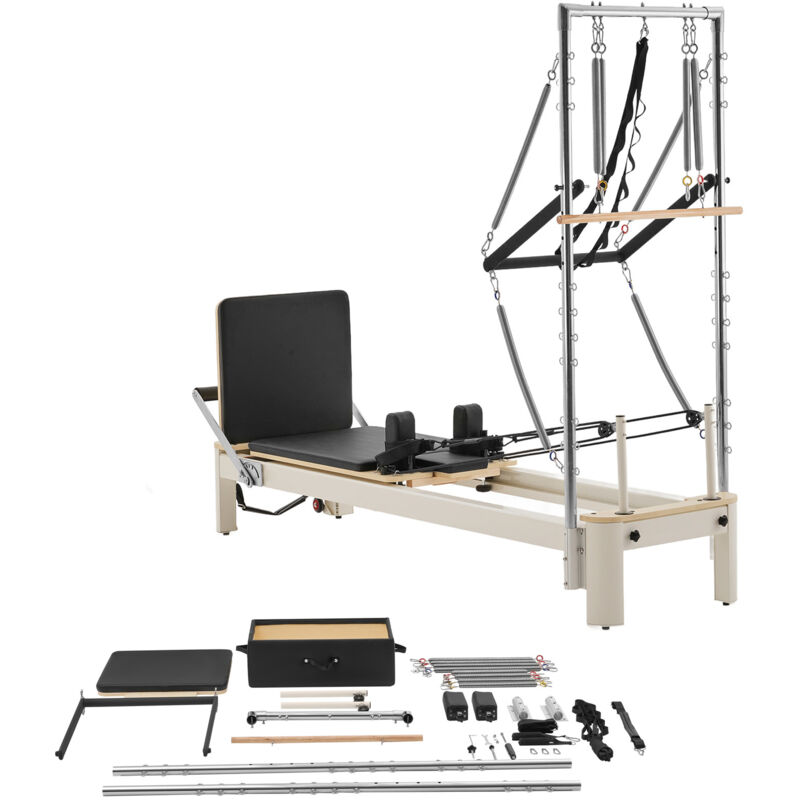 Mophorn Pilates-Reformer-Gerät für das Heimtraining, Fitnessgerät mit dualem Widerstand, inklusive Reformer-Box und Sprungbrett, geeignet für