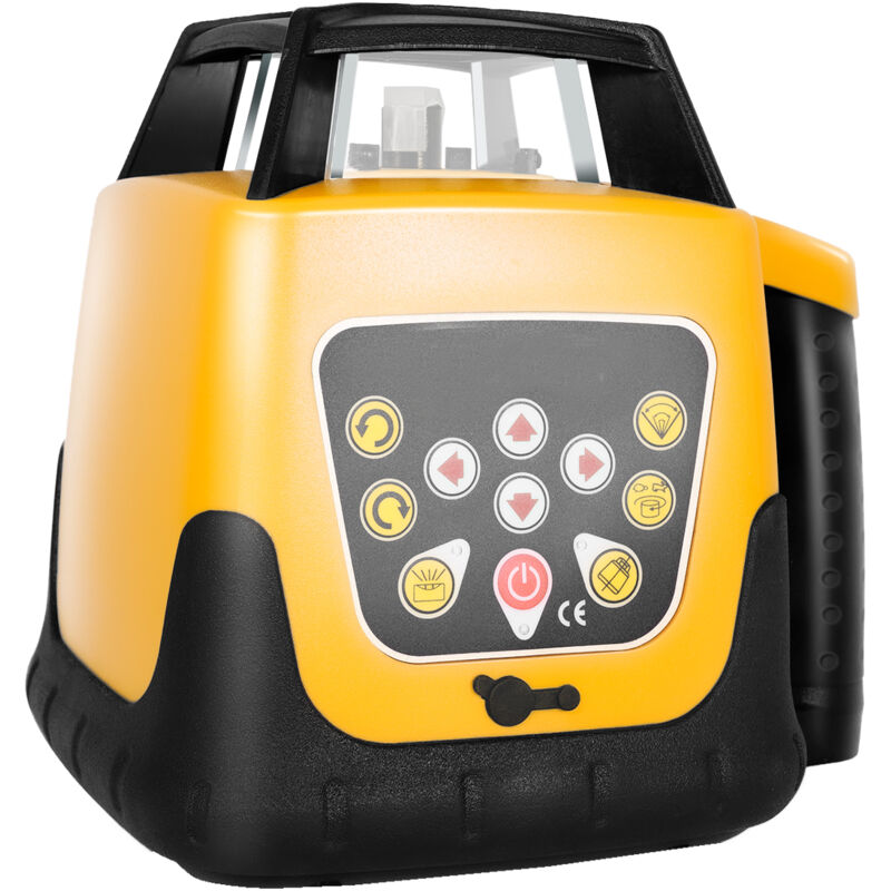 Mophorn Rotationslaser-Wasserwaagen-Set mit Stativ & Messlatte, roter Laserstrahl, 300 m Reichweite, 360-Grad-Drehung, variabler Scanwinkel,