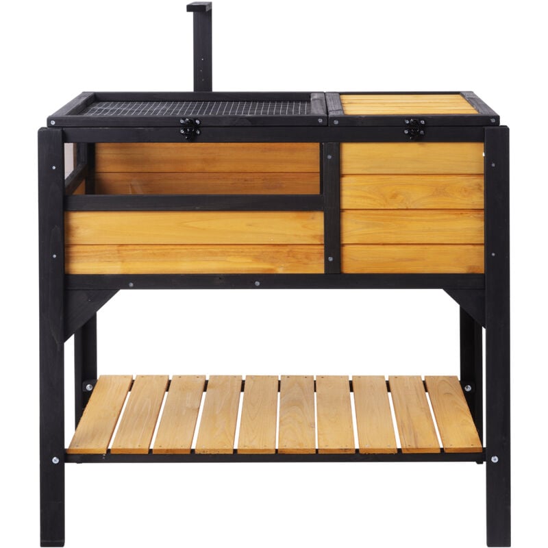 Schildkrötengehege 38'x24'x32,5' Holzschildkrötenhaus, Innen- und Außengehege mit Lichtständer, Reptilienkäfig mit Standbeinen für Geckos, Eidechsen,