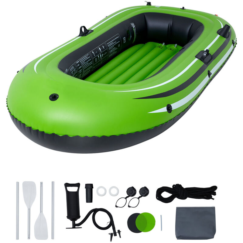 Mophorn-Schlauchboot, aufblasbares Fischerboot für 2 Personen. Robustes tragbares PVC-Floßkajak. Inklusive 45,6-Zoll-Aluminiumruder,
