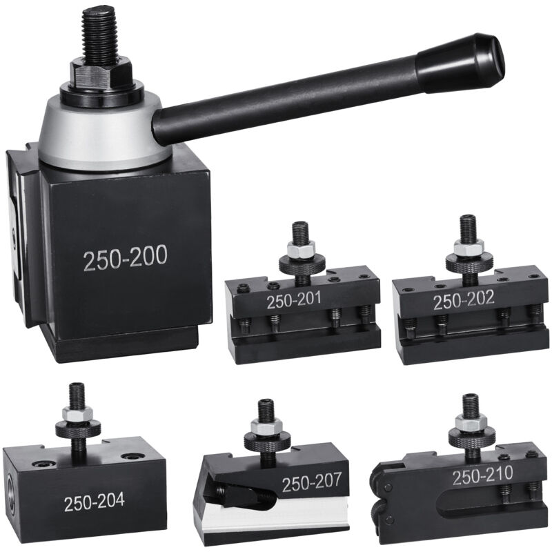 Schnellwechsel-Werkzeughalter-Set, 6-teilig, Keiltyp mit Drehbank-Werkzeughaltern, Drehwerkzeug-Zubehör für 10'-15' Mini- und Metalldrehmaschinen,