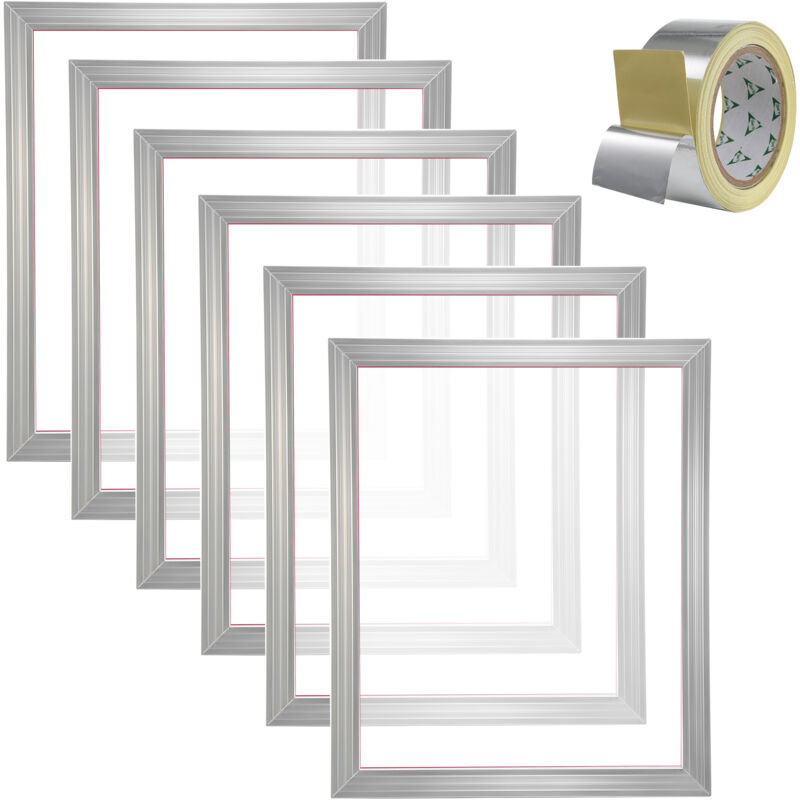 Mophorn Siebdruck-Set, 6-teilig, 18 x 20 Zoll Aluminiumrahmen, 160 Maschen, hochgespanntes Nylongewebe, Dichtungsband, DIY-T-Shirt-Druck, Siebdruck