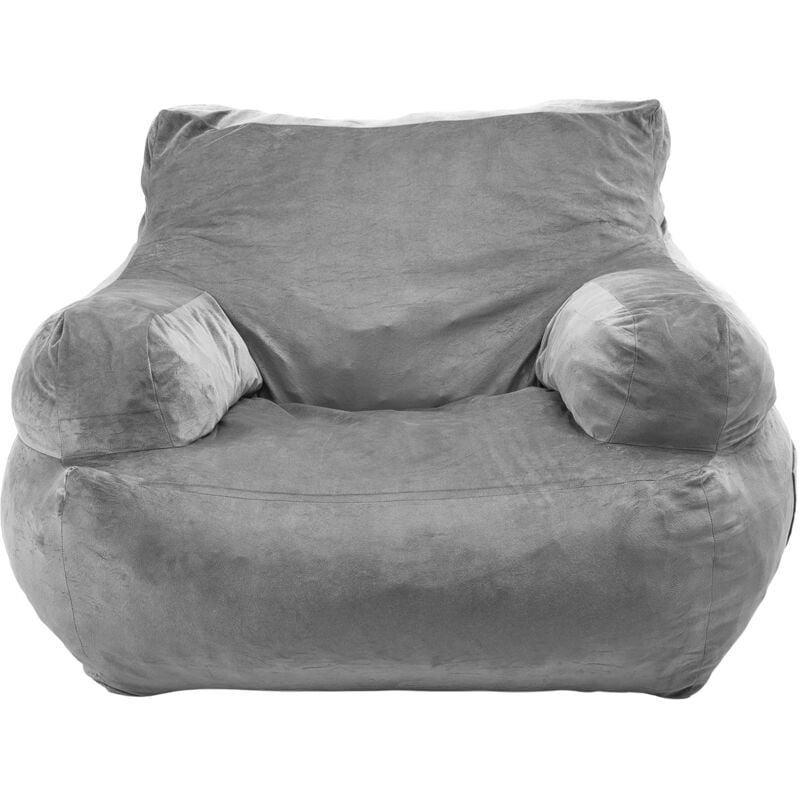 Mophorn - Sitzsack, Sofasessel mit Armlehne für Erwachsene, flauschiger Sitzsack aus Plüsch und hochdichtem Schaumstoff mit Zapper, bequemer Lazy