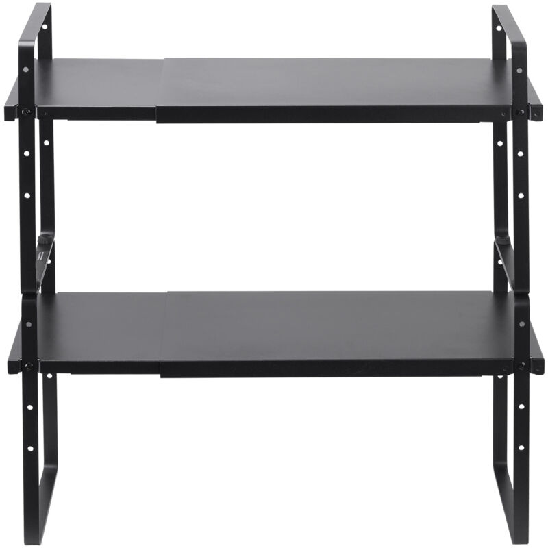 Mophorn - Verstellbarer Küchen schrank regal Organizer, erweiterbares 2-teiliges Lager regal, stapelbare Regal ablagen, Speisekammer-Aufbewahrung