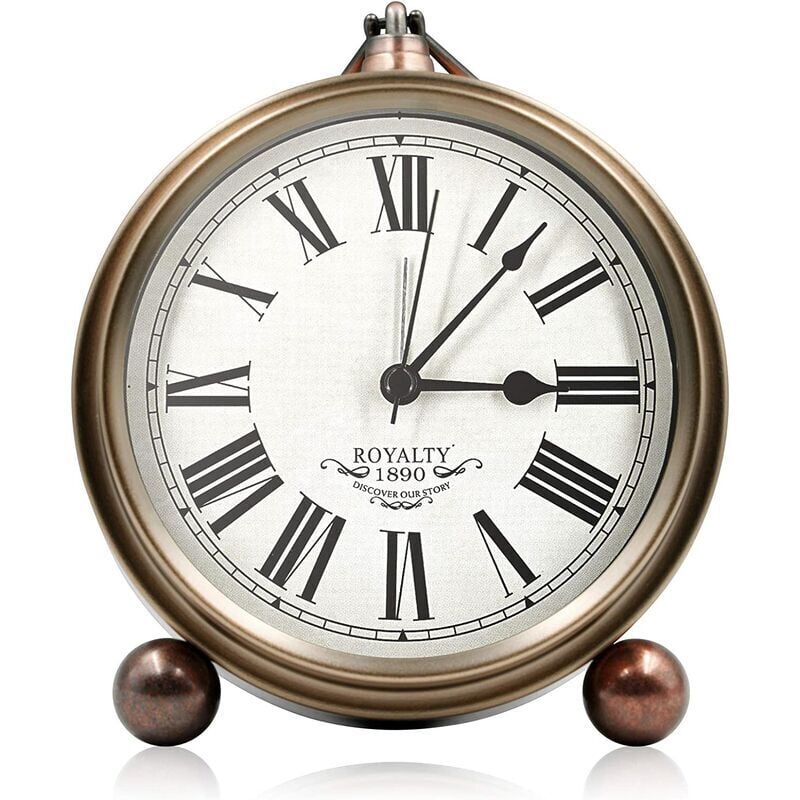 Wecker, Vintage-Wecker, Retro-Wecker mit großem Zifferblatt, analoger Wecker für Kinder und Erwachsene, leiser Quarzwecker ohne Ticken, Heimdekoration