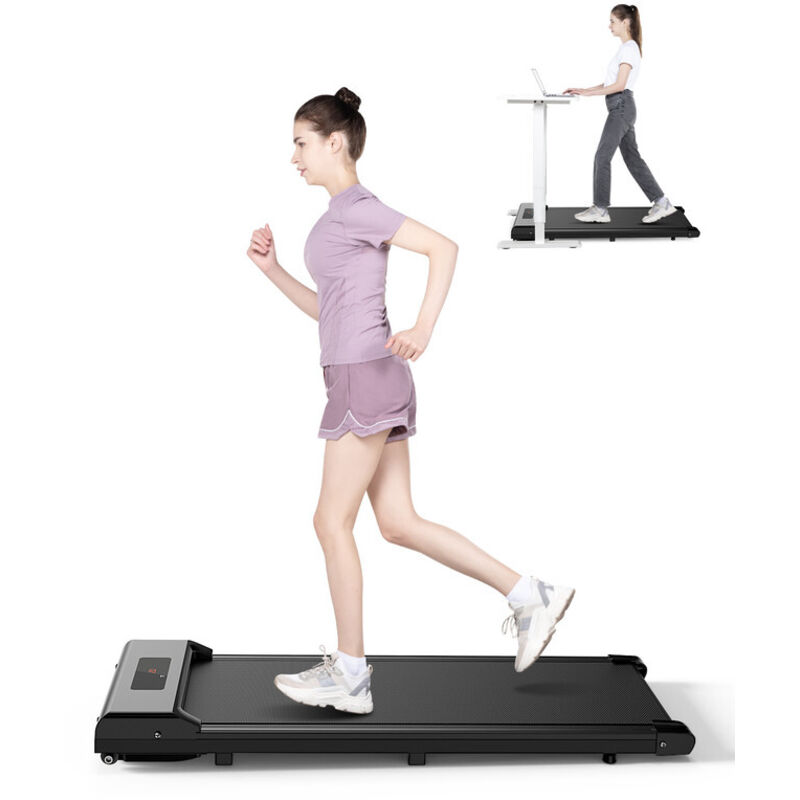 Bigzzia - Laufband für Zuhause 1-10 km/h - 2,5 ps Laufband mit Fernbedienung und LED-Anzeige - Schwarz