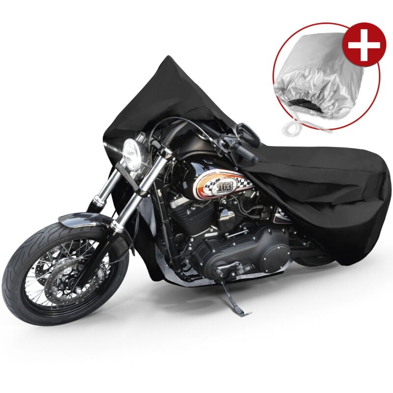Walser - Motorrad Abdeckplane l, Motorrad Abdeckplane aus robustem pvc, Motorrad-Garage wasserdicht - 250x100x130 cm schwarz