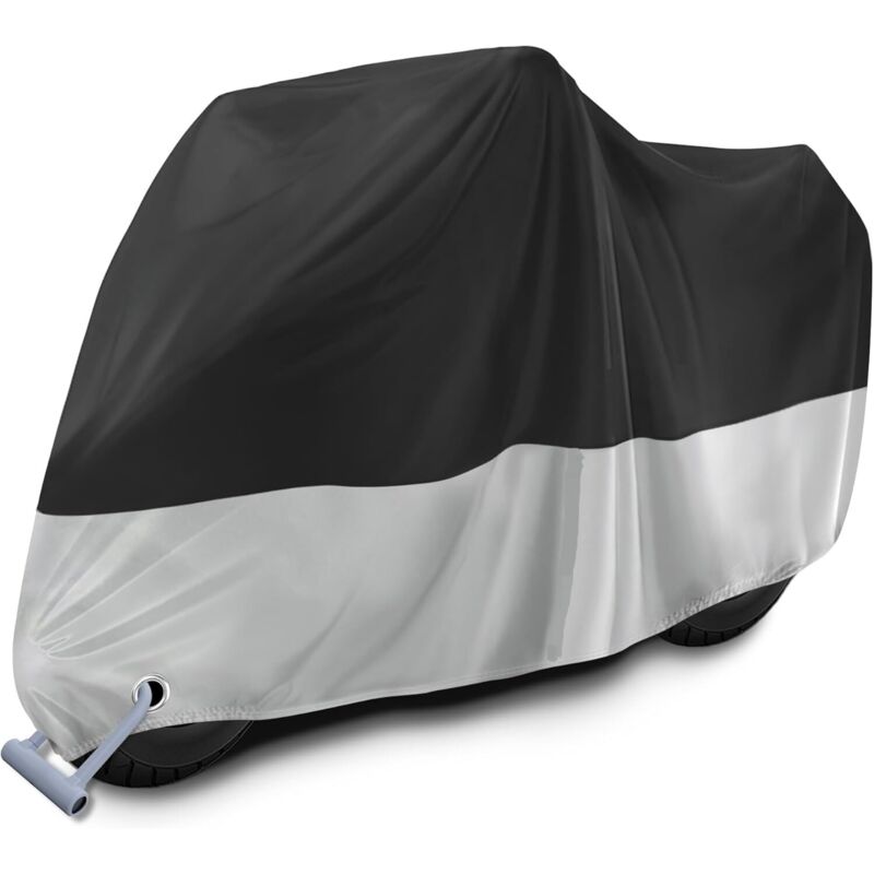 Motorrad Abdeckplane, Motorradabdeckung Wasserdicht Winterfest Staubdicht UV-Schutz mit Schlossloch, Outdoor Abdeckplane Motorrad für Motorroller