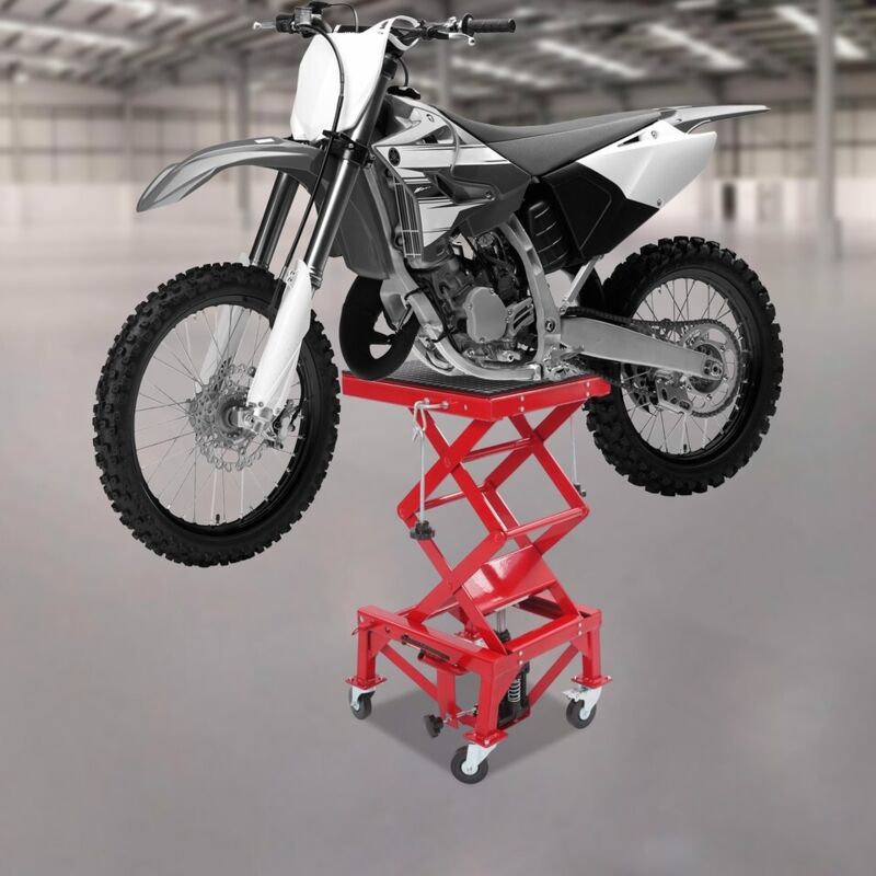 Motorrad-Hebebühne 200 kg/441 lb, hydraulische Motorrad-Hebebühne, hydraulische 4-Rad-Hebebühne