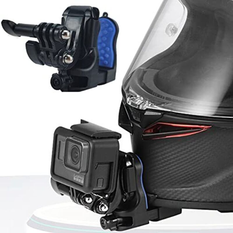Motorrad-Kinnhalterung für Helme mit GoPro Hero 13, 12, 11, 10, 9 / DJI Osmo Action 5 Pro, 4, 3 / Osmo 360 / Insta360 Ace Pro 2 / GO Ultra,
