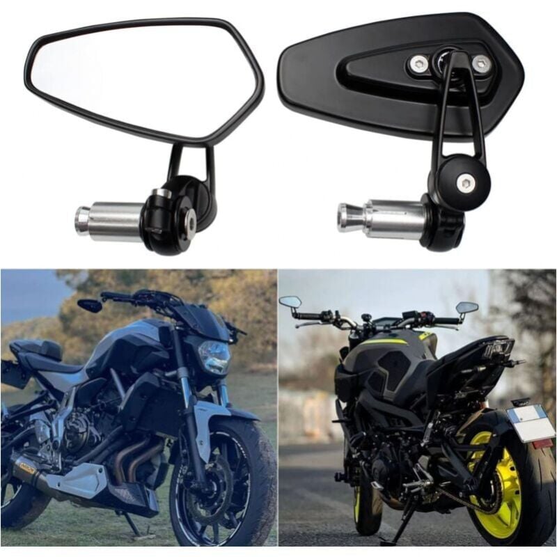 Cyslmuk - Motorrad-Lenkerspiegel, Motorrad-Rückspiegel für XJ6 MT01 MT03 MT07 MT09 (schwarz)