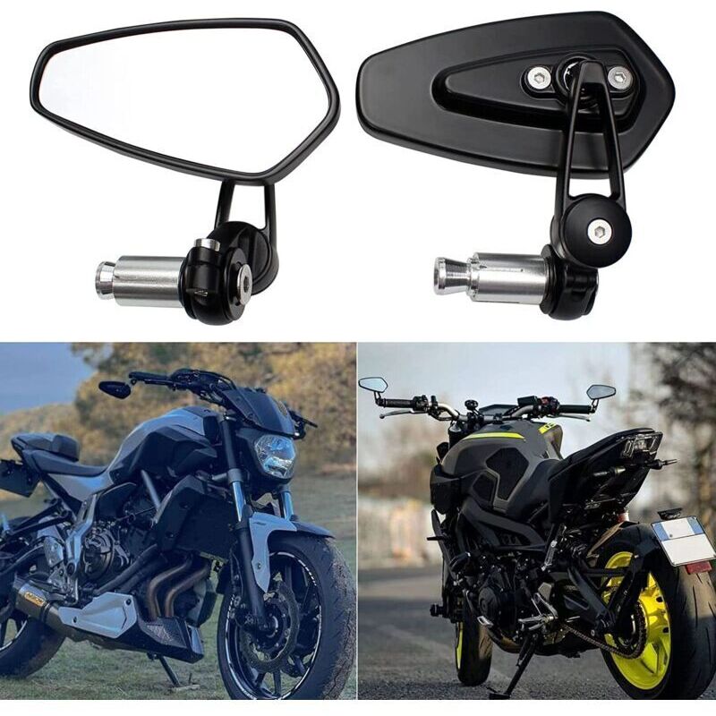 Motorrad-Lenkerspiegel, Motorrad-Rückspiegel für XJ6 MT01 MT03 MT07 MT09 (schwarz)