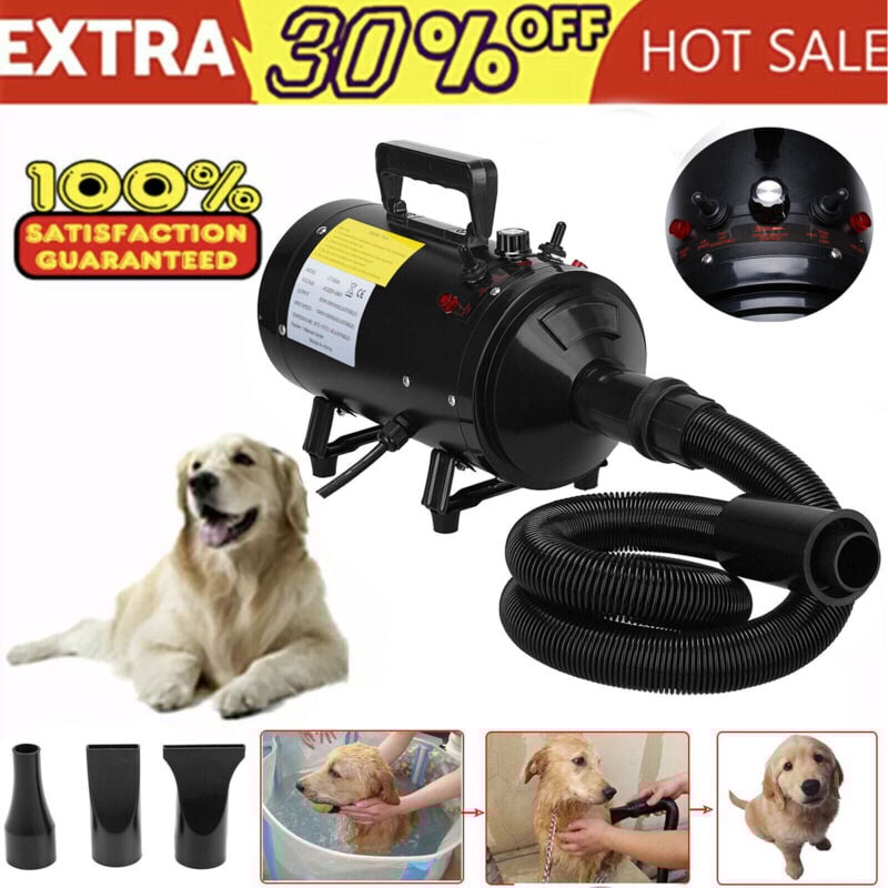 Dayplus - Motorrad Lufttrockner 2800W Mit 4 Nozzels Haustiere Gebläse Blaster 35-65℃