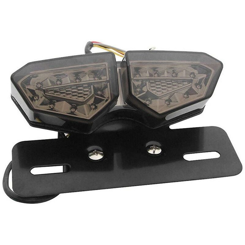 Woosien - Motorrad Rücklicht Rauch Led Motorrad Bremse Schwanz Blinker Kennzeichen Integriertes Licht