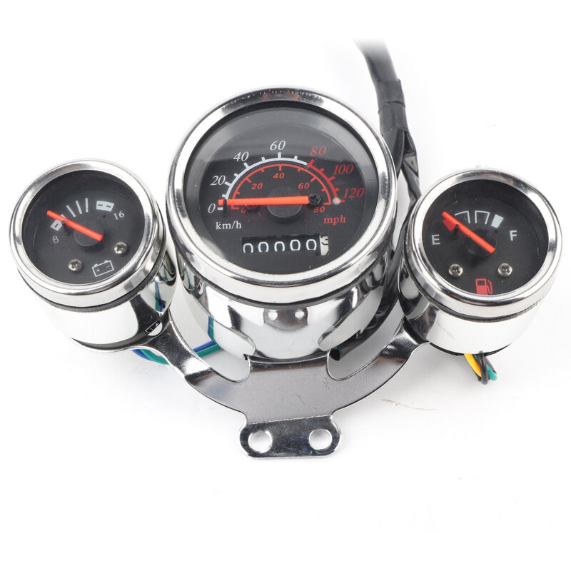 Motorrad-Tachometer, Motorrad-Drehzahlmesser, Motorrad-Tachometer aus Edelstahl, einfache Montage für die meisten Motorräder.