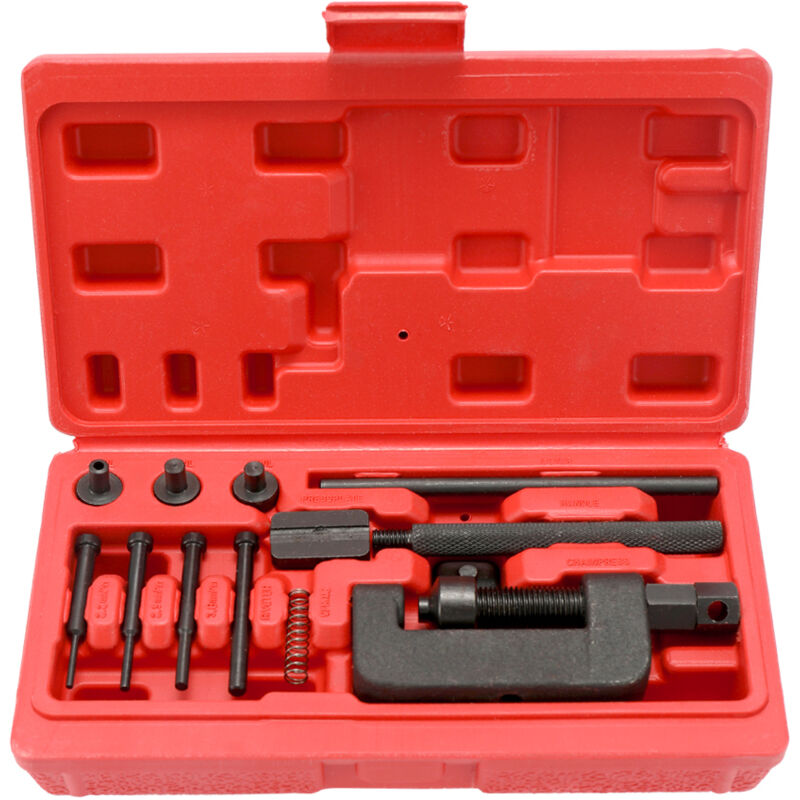 Decdeal - Motorrad Fahrrad Kettenbrecher Splitter Link Riveter Universal Bikes Nietwerkzeug Set, Fahrradzubehör, mit Tragebox