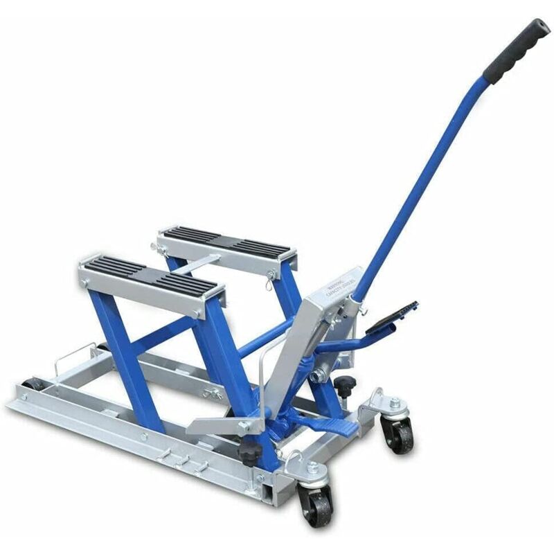 Motorradhebebühne, Motorradheber hydraulisch, bis 680 Kg belastbar, gummierte Trageflächen, einfache Bedienung, Montagebock Klapp Hebebühne Plattform