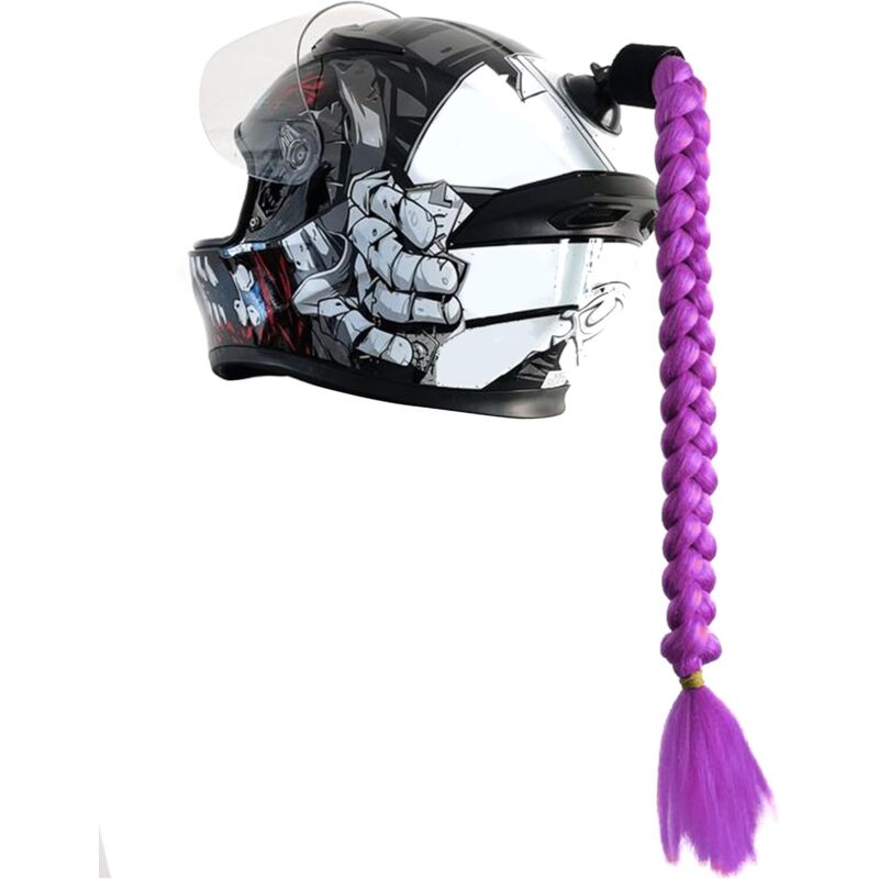 Motorradhelm-Accessoire, Motorradhelm-Dekoration, Motorradhelm-Zöpfe, Helmzöpfe, Helmzubehör, Geflochtener Pferdeschwanz für Motorradhelme, Geeignet