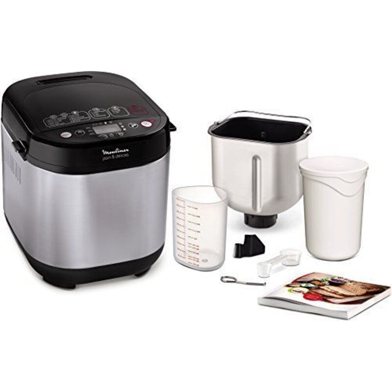 Moulinex OW240E Pain & Delices Brotbackautomat Kapazität 1 Kg 20 Programme 650W Inox