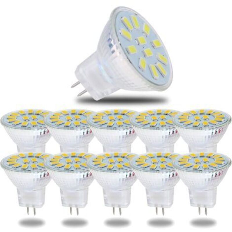 MR11 GU4 5W LED-Lampe, Kaltweiß, 6000K, 600 Lumen, Ersatz für 50W Halogenlampen, LED-Lampen, nicht dimmbar, 120° Abstrahlwinkel, 10er-Packung