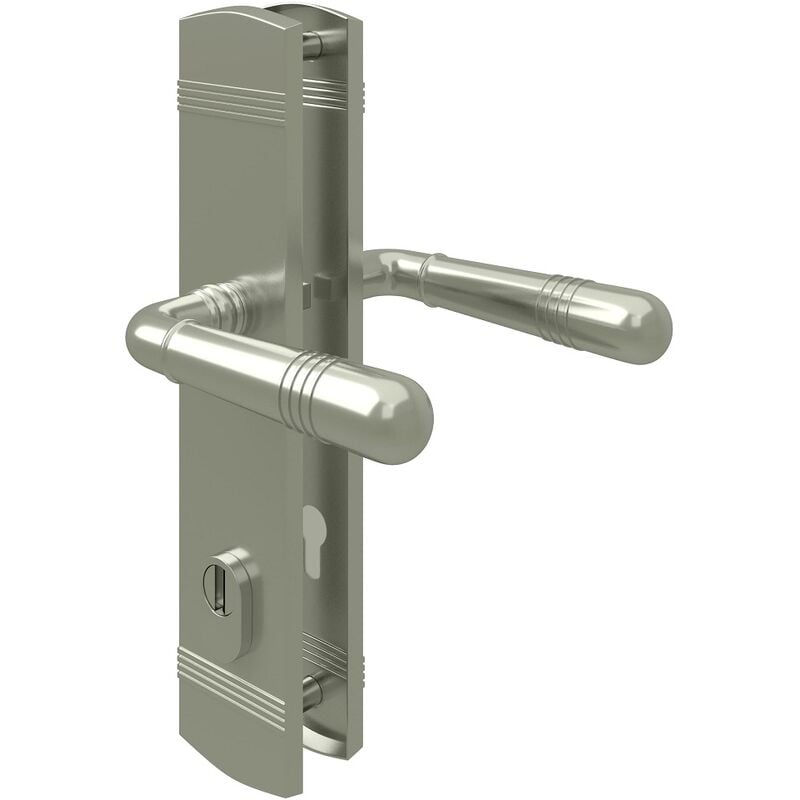 Ms Beschläge - Sicherheitsbeschlag Schutzbeschlag Nickel mattt Drücker/Drücker 8/72