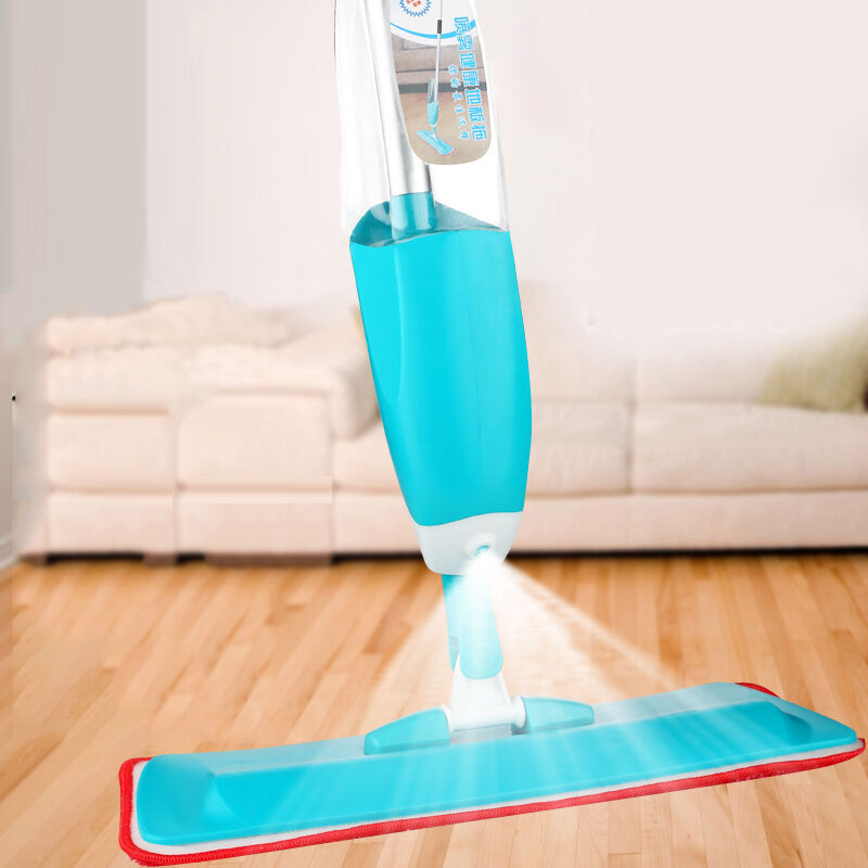 Multi Fabriccloth Spray Mop Plate Typ Bodenreinigungsset Dedizierter Bodenbelag Haushaltsbesen Bodenreiniger Werkzeuge (2 Farben-Blau)