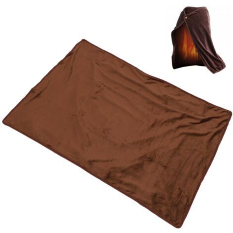 Multifunktionale Heizdecke mit einstellbarer Temperaturregelung, elektrische USB-Heizdecke, Farbe: Kaffee