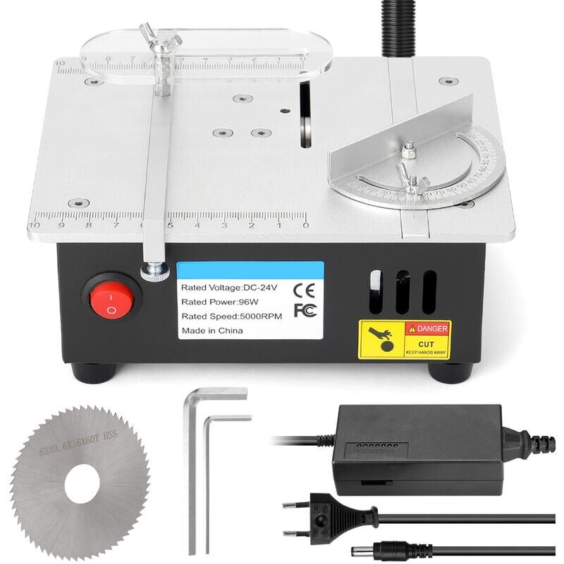 Aiperq - Multifunktionale Mini-Tischkreissäge diy Aluminiumlegierung Mini-Tischkreissäge Kleiner Schneider 7-Gang-Vorschub mit Winkelschiebefunktion