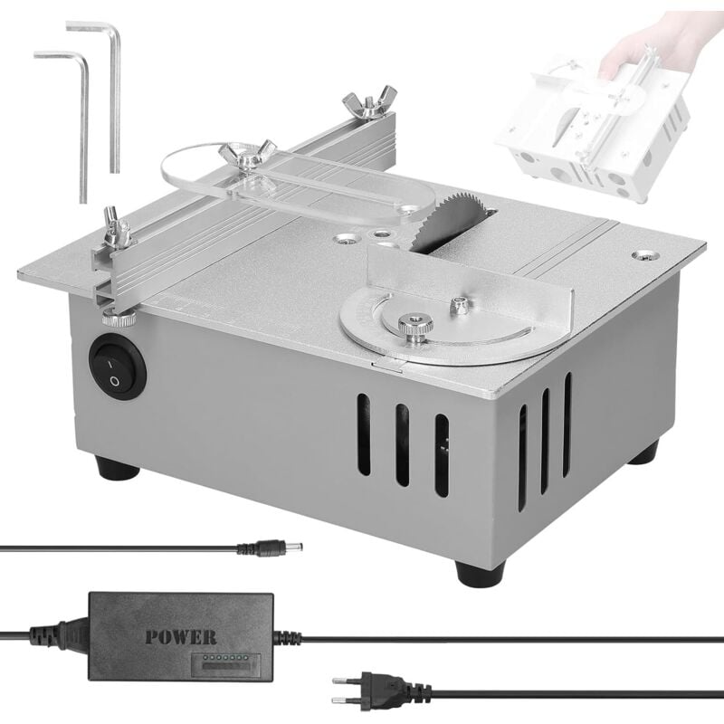 Multifunktionale Tischkreissäge, 100 W elektrische Tischkreissäge, kleiner Haushalt, DIY-Sägeblatt, einstellbare Höhe, Schneidwerkzeug,