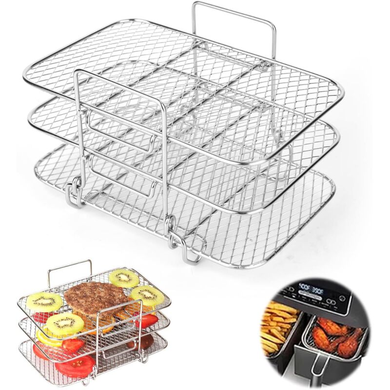 Multifunktionaler, dreilagiger, stapelbarer Frittierrost für Ninja Air Fryer AF300EU und AF400EU