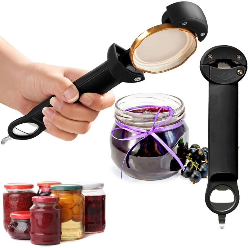 Multifunktionaler, einziehbarer Flaschenöffner, Glasöffner, verstellbarer, multifunktionaler Dosenöffner aus Edelstahl, Flaschenöffner für Senioren