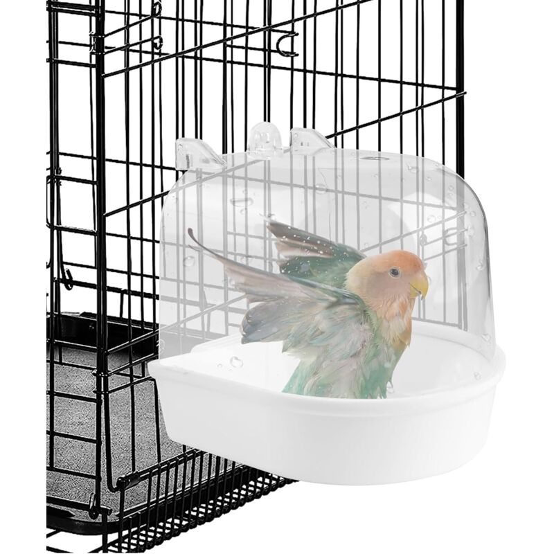 Multifunktionales Hänge-Vogelbad: Vogelkäfig-Badehaus, Vogelbad, Vogeltränke, Käfig-Schale, Zubehör für Wellensittiche, Sittiche,