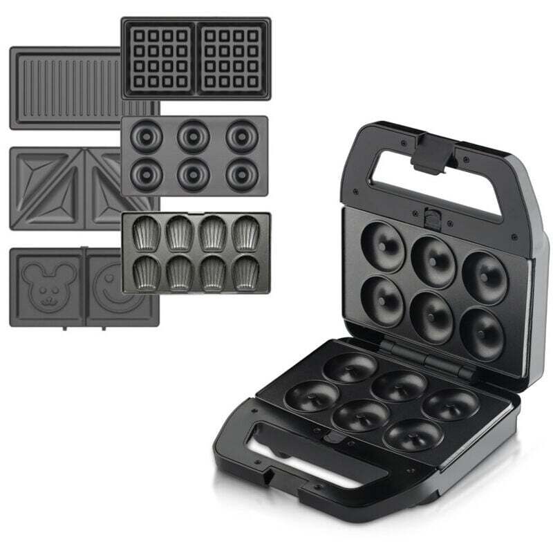 Multifunktionales Waffeleisen, 6-in-1-Multifunktions-Sandwichmaker mit 800 W Leistung, Schwarz