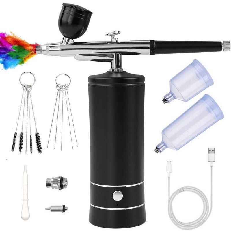 Multifunktions-Airbrush-Set mit Kompressor, tragbare Airbrush-Pistole für Nagelkunst, Tortendekoration, Make-up, Tattoo-Design, Modellbau