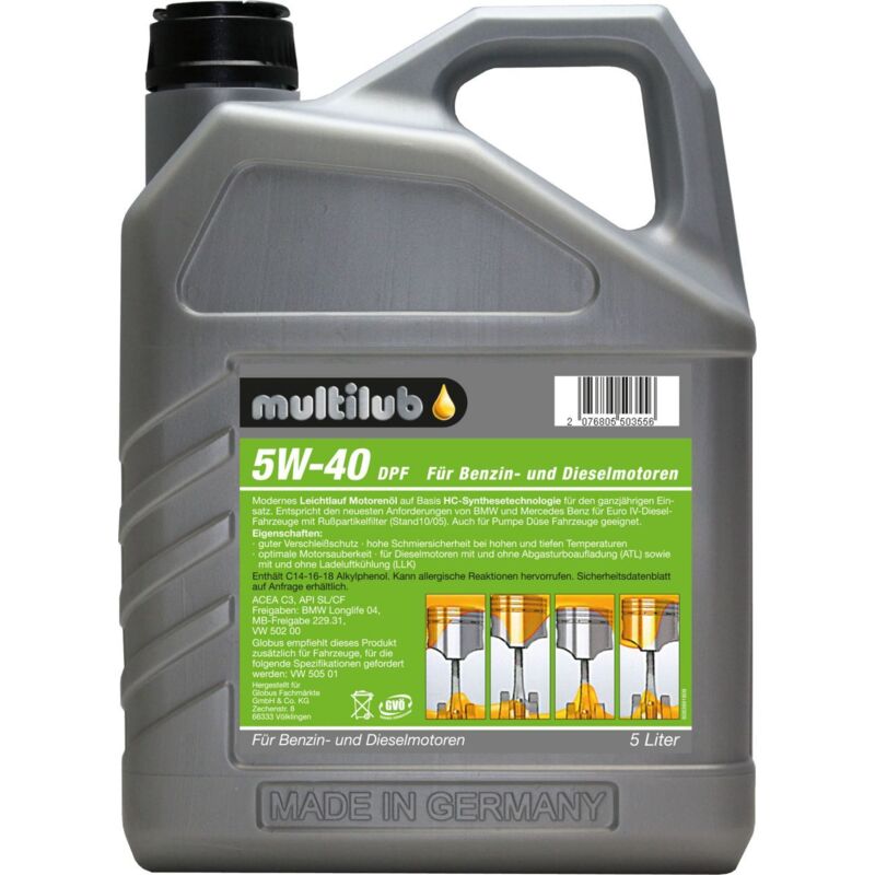 Motoröl 5W-40 dpf 5L Motoröl - Multilub