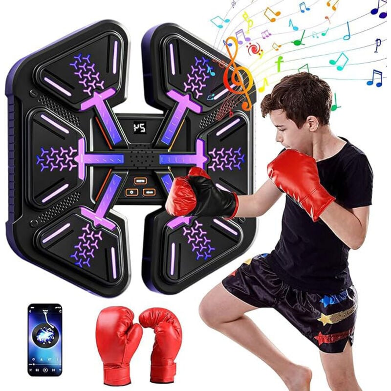 Musik Boxmaschine, Smart Musik Boxmaschine mit LED-Licht, Bluetooth & Einstellbare Geschwindigkeit, Zählmodus, Boxmaschine Wandmontage für Erwachsene