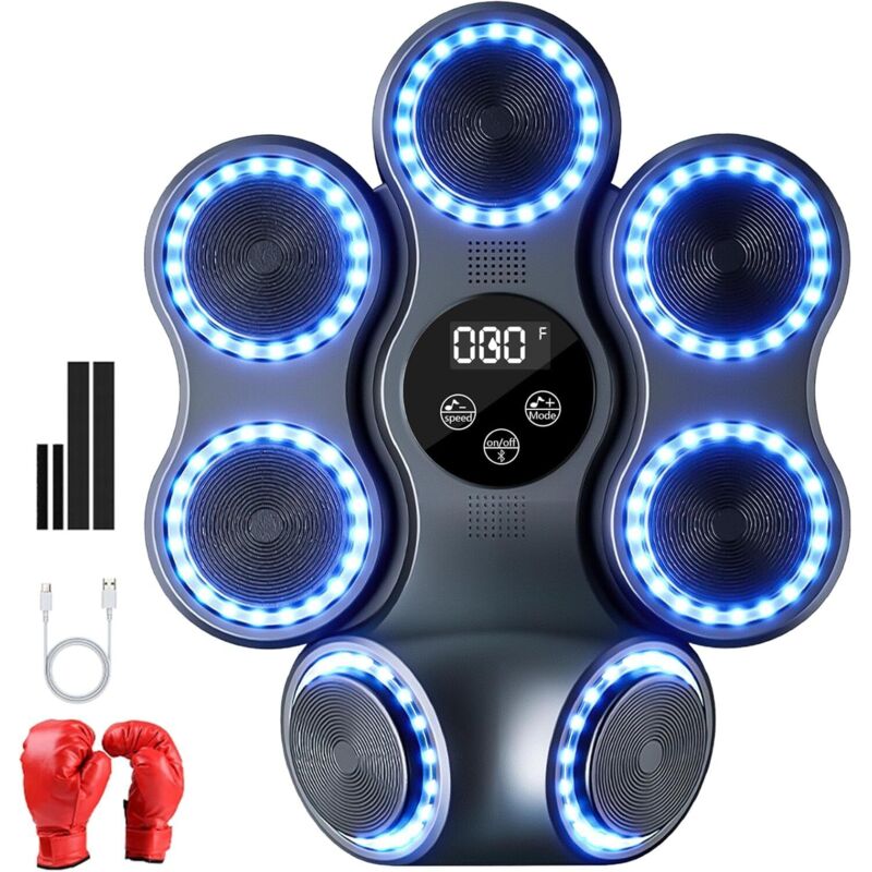 Musikalische Boxmaschine für Erwachsene, 9 Geschwindigkeitsstufen, Wandmontage, mit Musik und Boxhandschuhen, Smart Bluetooth Musik-Boxmaschine für