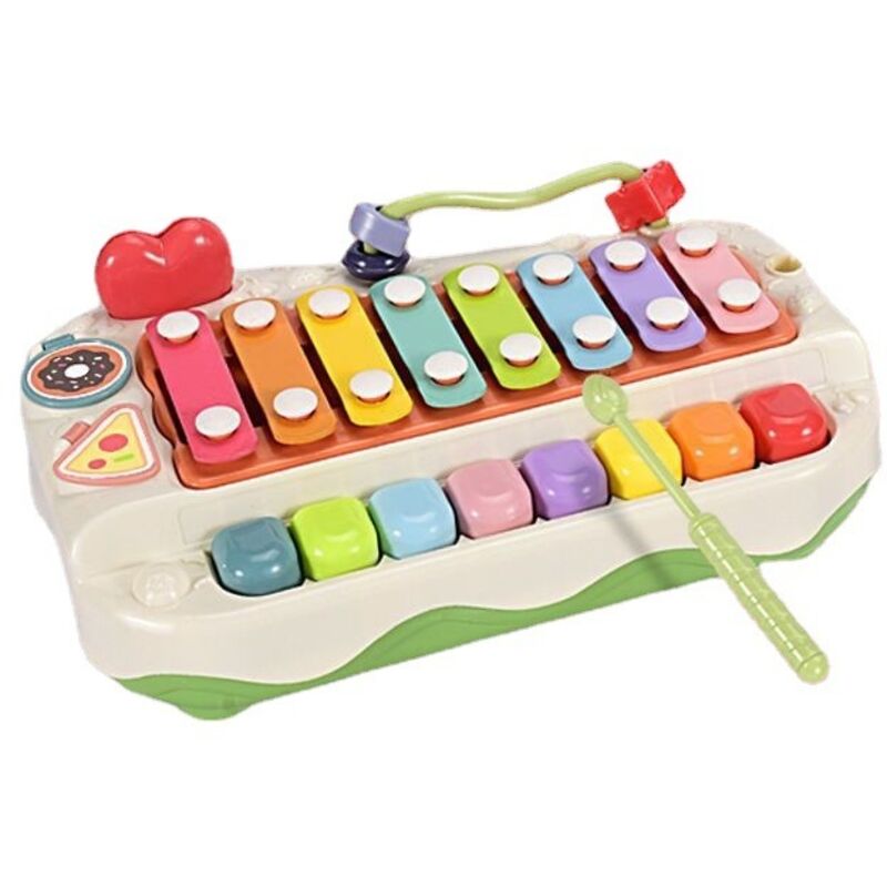 Musikalisches Zwei-in-Eins-Spielzeug für Babys: Klavier und Xylophon, farbenfrohes Instrument mit acht Tasten zum Lernen und zur Entwicklung.