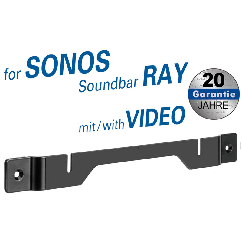 myWall Halterung de Soundbar de Soundbar HS26WL für Soundbar de Sonos® Ray, Halterung de Wand de Schlankes Design, nur 14 mm de Wandabstand,