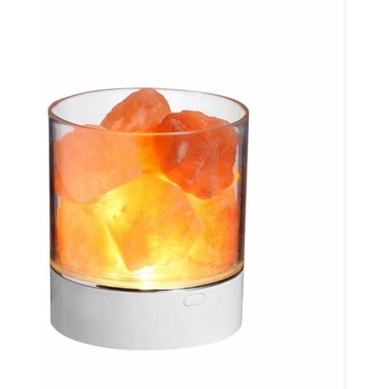 Veilleuse lampe de sel lampe à poser lampe d'ambiance de chevet lampe en pierre de sel de flamme USB